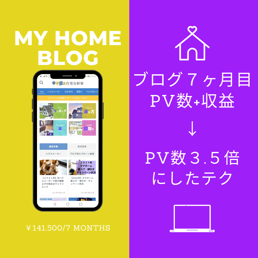 住宅ブログ７ヵ月目でアクセス３ ５倍になったテク Pv 収益公開 マドリエ住宅分析室